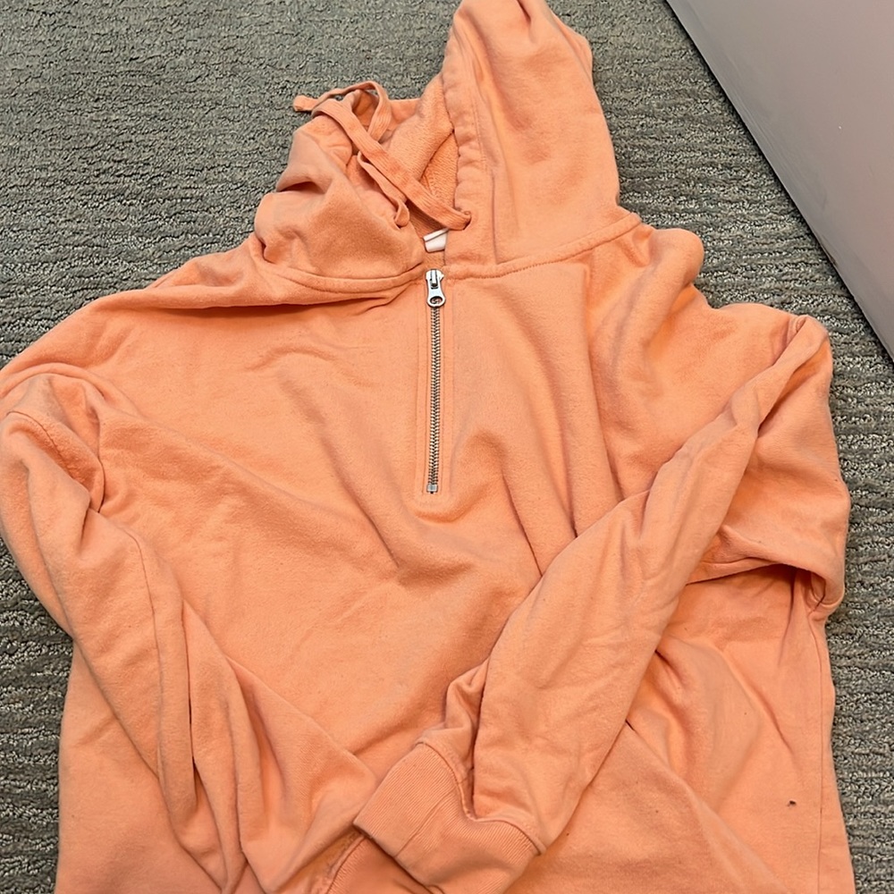 Gap half zip hoodie peach sweatshirt - Picture 2 of 2